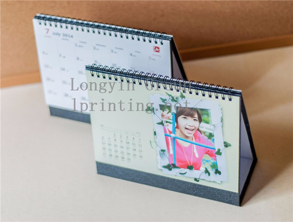 Spiral desk calendar customized, 2016 triangle desk calendar printing