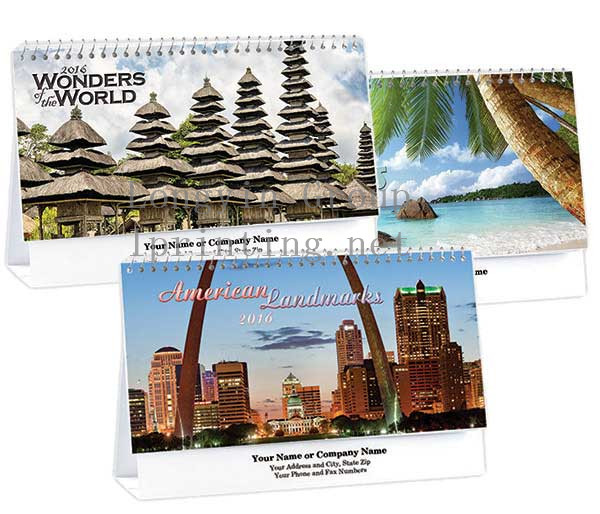 Landscape Desk Calendar Printing,2016 customized desk calendar