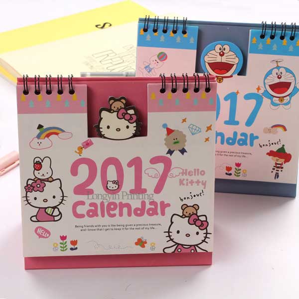 2017 Hello Kitty Desk Calendar Printing,Cartoon Calendar Printing