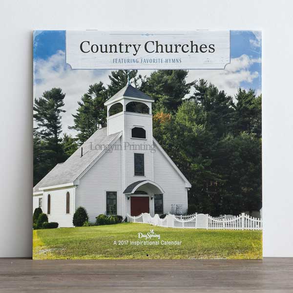Country Churches Wall Calendar Printing,2017 Wall Calendar